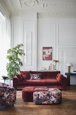 Ted Baker Brompton grande sofa in burgundy Regent Chenille